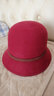 JIASHENGXI帽子女秋冬韩版羊毛呢盆帽休闲百搭渔夫帽英伦复古皮带圆顶小礼帽 酒红色 M(56-58cm) 实拍图