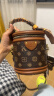 ESDS香港品牌真皮包包女包2025新款轻奢复古法棍水桶包单肩斜挎小圆包 大号NK/棕（专柜礼盒套装） 实拍图