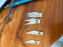 得力（deli）DIY刻纸雕刻刀手工剪纸刻刀学生可用套装纸雕雕花笔刀156mm 蓝色 实拍图