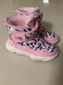 回力童鞋冬季儿童雪地靴加绒加厚时尚女童保暖短靴男童棉鞋 0428粉色 36码 下拉查看内长 实拍图