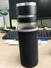 米小舒一键开盖玻璃杯车载双层茶水分离杯子速开泡茶杯男父亲节礼物送爸 黑色【一秒速开+防烫杯套】 400ml 实拍图
