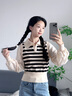 娴妃韩版chic翻领毛衣女设计感别致长袖针织衫气质百搭长袖上衣秋 杏色 M 实拍图