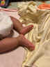 童泰四季新生婴儿宝宝床品用品纯棉抱巾单裹巾襁褓巾盖毯2件装 黄色A款 84x84cm 实拍图