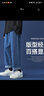 百鹊亭（BAIQUETING）裤子夏季男直筒宽松阔腿老爹裤潮牌ins港风九分坠感牛仔裤 蓝色【纽扣腰】 XL 实拍图