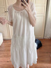 茵曼（INMAN）莱赛尔丝光连衣裙2025夏女装新款U领气质小个子显瘦长裙子 银河白 S 实拍图