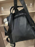 金狐狸（FOXER）头层牛皮双肩包包女士2023新款时尚休闲大容量多功能防盗背包潮 黑色 实拍图