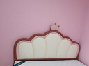 阿斯凯宁广东佛山儿童女孩床梦幻少女皇冠公主床奶油风1.5m男孩皮实木床 床+20cm针织护脊椰棕床垫 1.8x2m 实木框架床 实拍图