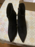 ZHR女靴气质尖头短靴女质感绒面加绒保暖百搭靴子女增高酒杯跟 Y373 黑色 36 实拍图