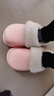 朴西家用防水棉拖鞋女冬季居家室内保暖可拆卸毛绒拖鞋厚底可户外 浅粉色 36-37 实拍图