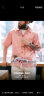 马登工装 美式复古油画印花衬衫夏威夷沙滩海边古巴领衬衣男夏 粉色 XL 晒单实拍图