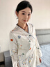 家の时光（Ht-home）夏季薄款月子服孕妇睡衣产妇哺乳衣产后喂奶衣产妇待产家居服套装 【双层纱布 亲肤柔软】小蓝鸭 M码 推荐95-125斤 实拍图