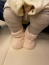 博睿恩（Pureborn）摇粒绒保暖婴儿鞋新生儿软底步前鞋子秋冬装宝宝脚套 粉色 M 3-6个月长11cm 实拍图