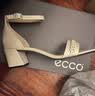爱步（ECCO）一字带凉鞋女 倪妮同款秋季高跟增高凉鞋罗马凉鞋  塑雅213343 石灰色21334301378（牛皮革）   35 （偏大，建议选小一码） 实拍图