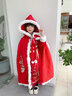 安妮优儿女童汉服冬款拜年服女宝中国风2026新款古装过年冬季儿童新年唐装 红色披风 110 实拍图