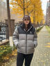 骆驼羽绒服女冬季新款热反射升温保暖加厚连帽面包服短款外套 734CA6B605C4，幻影黑/砚墨灰 有袖标 S 实拍图