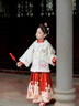 罗蒙汉服女童拜年服冬款明制汉服过年衣服马面裙演出服 米白色套装110 实拍图