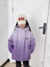 迪士尼女童外套春秋装2024新款洋气儿童冲锋服夹克女孩运动连帽洋气上衣 紫色W8833 140cm 晒单实拍图