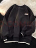 鹿凌青长袖T恤男圆领打底衫衣服男女情侣秋冬季青少年宽松卫衣男上衣 黑色 常规 5XL 实拍图