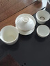 静瓷斋德化白瓷羊脂玉功夫茶具套装家用客厅泡茶办公室会客简约茶杯 盖碗套装(有言杯) 9头 实拍图