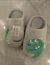 俞兆林 儿童棉拖鞋 男女童亲子秋冬季保暖毛绒拖鞋宝宝防滑软底家居室内成人棉鞋子 灰色小恐龙 230 实拍图