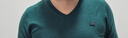 恒源祥100%纯羊毛男士V领薄款修身针织衫毛衣15001002 深绿 185/100A  实拍图