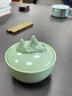 带盖火锅砚台陶瓷保湿墨碟不干墨书法专用不干笔墨池毛笔墨蝶笔架山多功能笔搁笔洗缸墨汁墨盒墨海文房四宝 火锅砚台【绿色】 实拍图