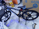 EG7山地自行车成人学生变速越野单车双减震赛车26寸青少年男女 六刀【升级减震 轻量铝架】黑蓝 26寸30速【适合：160-180CM】 实拍图