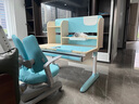 护童儿童学习桌椅小学生写字桌可调节升降课桌椅套装小户型书桌带书架 好奇星mini100cm+扶手椅_蓝 实拍图
