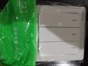 施耐德（Schneider） 施耐德开关面板86型10A一开单开单联双控睿意系列白色开关 三开单控 实拍图