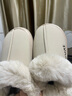 朴西女士棉拖鞋冬季包跟室内厚底居家居情侣款保暖加绒冬天棉鞋女 米白 均码 (245mm) 适合37-38 实拍图