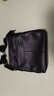 萨奇袋鼠男士单肩包头层牛皮商务休闲真皮斜挎包男韩版小包新款竖版背包 A款黑色[头层牛皮荔枝纹] 实拍图