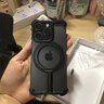 派凡【一粒骨架壳】适用苹果15promax手机壳iPhone15lpus金属无边框镂空散热磁吸异形支架壳超薄保护套 黑色【镂空散热/四角气囊防摔/带磁吸支架】 iPhone 15 Pro 实拍图