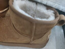 骆驼（CAMEL）雪地靴女百搭舒适暖绒平跟套筒保暖靴 L23W275157 驼色 35  实拍图