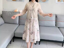 俞兆林妈妈夏装母亲节礼物连衣裙中老年女装新中式国风两件套装雪纺裙 杏色 3XL （建议120-135斤） 实拍图
