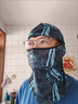 凌云鹤防晒面罩头套冰丝防晒遮脸男女全脸骑行头套夏季防风沙头罩 冰丝面罩（蓝色枫叶） 【吸汗速干 轻盈舒适】 实拍图