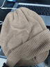 目丸帽子女秋冬韩版ins潮牌百搭毛线帽冷帽冬季保暖护耳大头针织帽男 奶茶色 双面针织 M(56-58cm) 实拍图