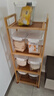 知加置物架多层收纳架子落地简易楠竹厨房客厅靠墙书货杂物零食储物架 (全板)原色4层35长【加粗加固】 实拍图