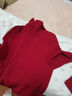 茵曼（INMAN）无缝一体100羊毛衫打底针织毛衣上衣 红色-高领-W18438115 M 实拍图