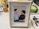 世纪开元 木质相框架摆台8英寸婚纱照洗照片冲印加框挂墙情侣照片墙全家福组合画框空框加相片打印 白橡木色 实拍图