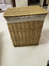 金柳 家居收纳筐脏衣篮篓收纳篮藤编有盖储物箱 浅蒸柳+铁塔里布 大号 实拍图