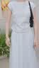 自巧小个子慵懒松弛感短袖t恤半身裙套装女2026夏季新款显瘦上衣 水雾蓝上衣 XS (2码) 拍前请联系客服确认 实拍图