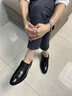 老爷车（WECKER）春夏男鞋真皮男士皮鞋增高鞋子透气商务皮鞋男青中年人爸爸鞋套脚 9608黑色[平跟单鞋款] 42 实拍图