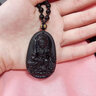 玉有情本命年马年天然黑曜石本命佛吊坠男女款守护神项链送男友生日礼物 生肖兔-文殊菩萨 实拍图