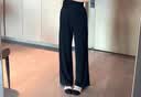 自巧小个子醋酸cleanfit t恤休闲裤套装女2024夏装新款慵懒感上衣 谧黑色休闲裤 S (3码) 实拍图