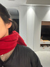 帕什 羊绒围巾女100%山羊绒镂空花型百搭围脖针织披肩PS-45 波尔多红 实拍图