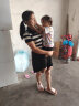韩璐娇（hanlujiao）连衣裙女夏季2025新款女装休闲时尚小个子学院风穿搭套装裙子夏天 黑白条纹+裙子 XL （建议120-135斤） 实拍图