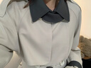 范思蓝恩超好看气质撞色领韩系休闲风衣外套女春秋季中长款3288 卡其色（长款） XS 实拍图