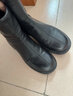 DAPHNE达芙妮短靴女秋冬棉靴新款女靴冬季加绒保暖冬款靴子百搭法式瘦瘦靴 黑色 加绒 跟高3.5cm 37 (235mm) 实拍图