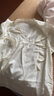 百图betu女装夏季新款衬衫荷叶边短袖V领切口设计衬衫女2403T47 米白 M 实拍图