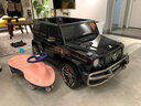 携手双人奔驰儿童电动车四轮可坐大双座遥控玩具车宝宝小孩越野电瓶车 高配黑/四驱/皮座/软轮/蓝牙 实拍图